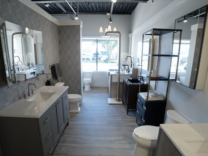 Bath & Kitchen showroom at Green Art Plumbing Supply