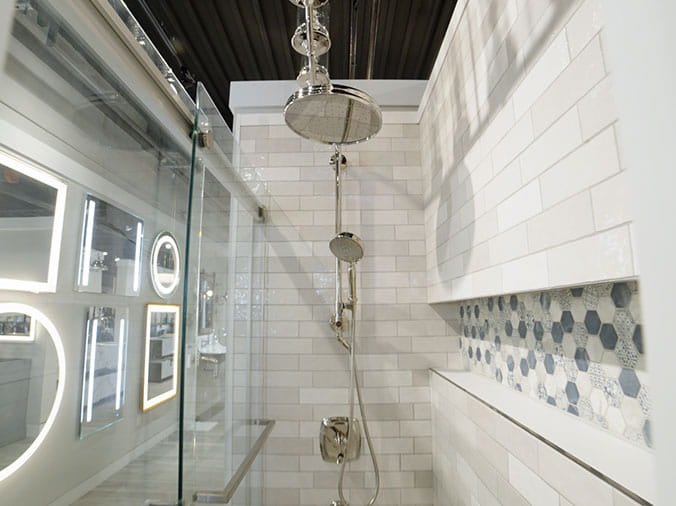 Shower display at Green Art Supply Showroom